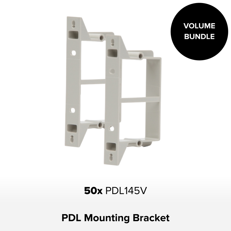Bundle - 50 x PDL Mounting Bracket 1Gang Molded Plastic